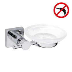 Tesa Hukk Soap dish, chromed metal, easy to install without drilling (40256-00000-00)