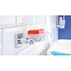 Tesa Hukk Soap dish, chromed metal, easy to install without drilling (40256-00000-00)