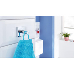 Tesa Hukk Towel hook, chromed metal, easy installation without drilling (40250-00000-00)