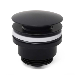 Swiss Aqua Technologies 5/4 click-clack waste fitting with overflow for washbasins and sinks, matte black (VF785BL)