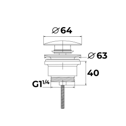 Swiss Aqua Technologies 5/4 click-clack waste fitting with overflow for washbasins and sinks, matte black (VF785BL)
