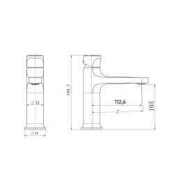 Swiss Aqua Technologies SAT DARK Basin mixer tap with lever, matte gold (SATBSDA271PBZ)