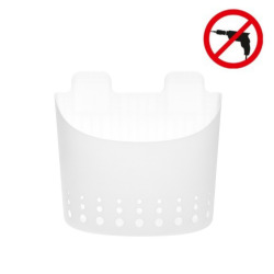 Tesa PowerStrips Large plastic water resistant basket, easy installation without drilling (59706-00000-02)
