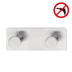 Tesa Powerbutton Double hook, stainless steel, easy installation without drilling (59333-00000-00)
