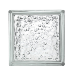 Swiss Aqua Technologies Luxfera glass brick 19x19x8 cm, transparent bubbled glossy (1908P)