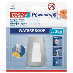 Tesa Powerstrips Large hook white / chrome, easy installation without drilling (59784-00003-00)