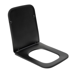 Swiss Aqua Technologies Infinitio Rectangular Toilet Seat, With Soft Close, Black (SATINFP12BKM)