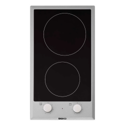  2-burner ceramic hob, 30 cm, 6 power levels, stainless steel frame (HDCC32200X)