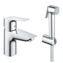 Grohe Start Edge single-lever basin mixer tap 1/2″, size S + pull-out spray head, chrome (G23773001)