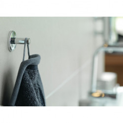 Tesa Powerbutton Set of three towel hooks, maximum load 5 kg, easy installation without drilling, Chrome (59320-TRIOTESA)