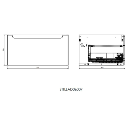 Swiss Aqua Technologies Natural Stilla bathroom vanity unit under sink, 60x30x45 cm, white (STILLAD06007DBK)