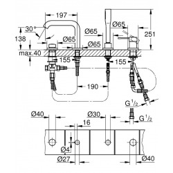  Essence Front panel for 4-hole single lever mixer with or without frame - chrome (19578001)