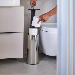 Joseph Joseph EasyStore™ Luxury recessed toilet roll holder in stainless steel (70593)