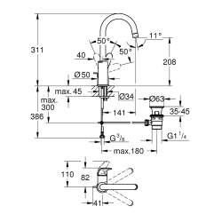 Grohe Swift Single-lever basin mixer tap, size L (24330001)