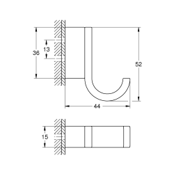 Grohe Wall-mounted coat hook selection, supersteel (G41039DC0)