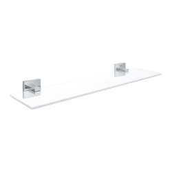 Grohe Start Cube 53cm glass soap dish shelf with concealed fixings, chrome (G41109000)
