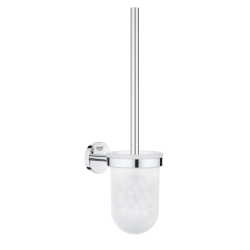 Grohe Start Cosmopolitan wall-mounted glass toilet brush holder with concealed fixings, chrome (G41169000)
