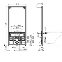  Support frame for suspended bidet (A105/1120)