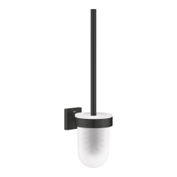 Grohe Start Cube wall-mounted glass toilet brush holder, matte black (G409772430)