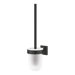 Grohe Start Cube wall-mounted glass toilet brush holder, matte black (G409772430)