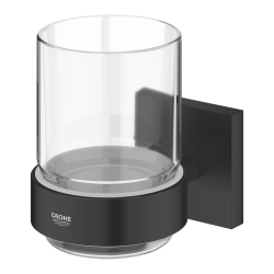 Grohe Start Cube crystal glass with stand, matte black (G410972430)