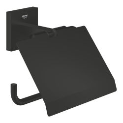 Grohe Start Cube wall-mounted metal toilet paper holder with concealed fixings, matte black (G411022430)