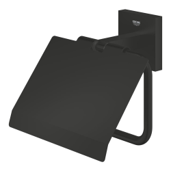 Grohe Start Cube wall-mounted metal toilet paper holder with concealed fixings, matte black (G411022430)