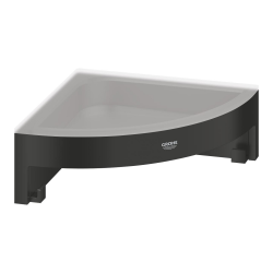 Grohe Start Cube corner shelf with metal soap dish, matte black (G411062430)