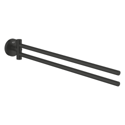 Grohe Start double metal towel rail with concealed fixings, matte black (G411832430)