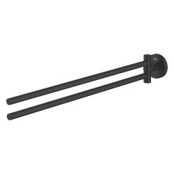 Grohe Start double metal towel rail with concealed fixings, matte black (G411832430)