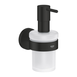Grohe Start 160ml glass soap dispenser with wall bracket and concealed fixings, matte black (G411952430)