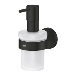 Grohe Start 160ml glass soap dispenser with wall bracket and concealed fixings, matte black (G411952430)