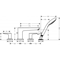 Hansgrohe Talis E 4-hole bath edge mixer matt black (71748670)