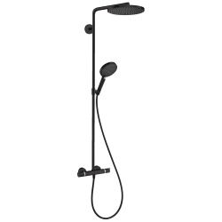 Hansgrohe Raindance Select S PowderRain 240 single jet shower column with matte black thermostatic mixer (27633670)