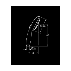  Vitalio Start 110 hand shower with 2 jets, matte black (G279462431)