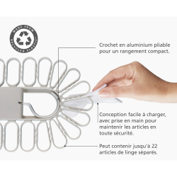 Joseph Joseph Petal™ Quick-release drying hanger, 22 pieces, ecru (50051)