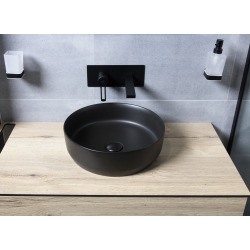 Swiss Aqua Technologies Countertop basin Infinitio 39 x 39 x 12 cm without overflow, black (SATINF3939BKM)