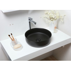 Swiss Aqua Technologies Countertop basin Infinitio 39 x 39 x 12 cm without overflow, black (SATINF3939BKM)