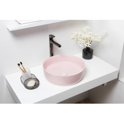 Swiss Aqua Technologies Countertop basin Infinitio 39 x 39 x 12 cm without overflow, pink matt (SATINF3939PM)