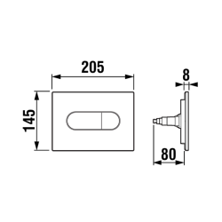 Joseph Joseph Dual-flush control plate in plastic, bright chrome finish (A890222201)