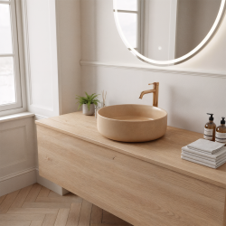 Ceramia PixL 36 x 36 x 12 cm Infinitio countertop washbasin, without overflow, mocha (CEPX3636MOM)