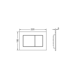  TECEnow Dual Flush Control Plate, Black (9.240.403)