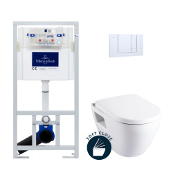 Pack WC with Serel SM10 bowl + Softclose seat + Chrome plate (ViConnectSM10-1)