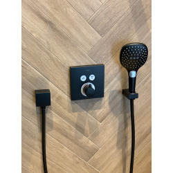  Connection elbow FixFit Wall outlet Square with non-return valve, matt black (26455670)