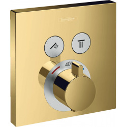 Hansgrohe ShowerSelect Thermostatic mixer for concealed installation for 2 outlets, Polished gold-optic (15763990)