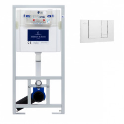 Villeroy & Boch ViConnect Pro Pack Support Frame for Wall-Hung Toilets + White Dual Flush Plate (92214468)