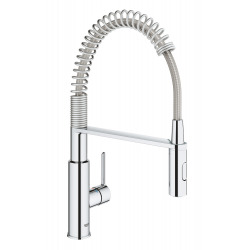 Grohe Get Semi-pro kitchen mixer with spring and 2-jet shower, Chrome (30361000)