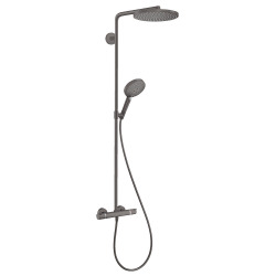 Hansgrohe Raindance Select S Showerpipe 240 1jet PowderRain with thermostatic shower mixer brushed black chrome (27633340)