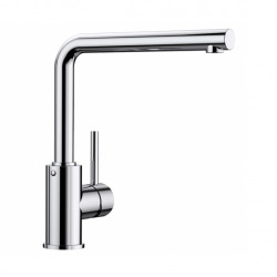 Blanco MILA sink mixer with right angle and 360° swivel arm, chrome