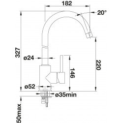 Blanco Sink mixer Mida gooseneck, chrome